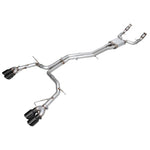 AWE Tuning Track Edition exhaust system with quad 4.5 inch slash-cut diamond black tips for Audi S6 and S7.