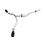 AWE Tread Edition cat-back exhaust system with dual 5-inch Diamond Black tips for Jeep Gladiator JT.