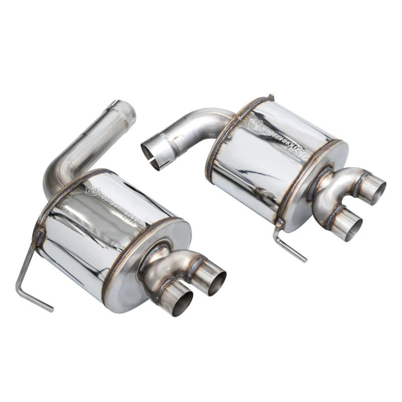 AWE Touring Edition rear exhaust sections with 180 Technology resonators for 2011-2025 Subaru WRX and STI