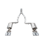 AWE Tuning Touring Edition catback exhaust for Dodge Challenger with 3-inch stainless piping and quad silver tips