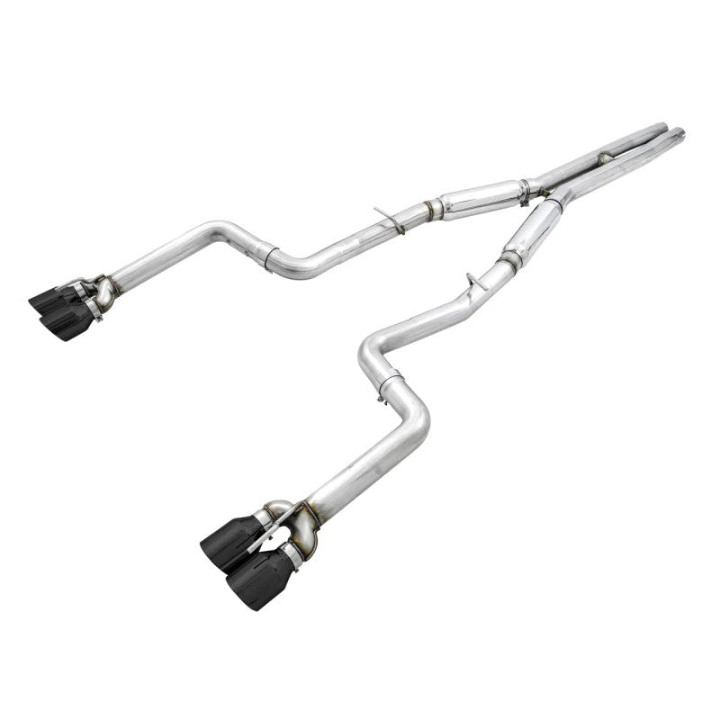 AWE Track Edition exhaust system with quad 4-inch double-walled Diamond Black tips for 2015-2023 Dodge Challenger.