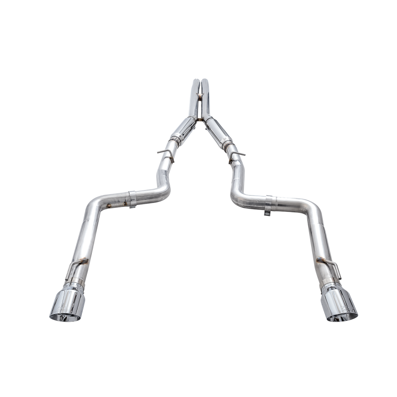 AWE Track Edition 3-inch T304L stainless steel cat-back exhaust system with 4.5-inch Chrome Silver tips for Dodge Charger.