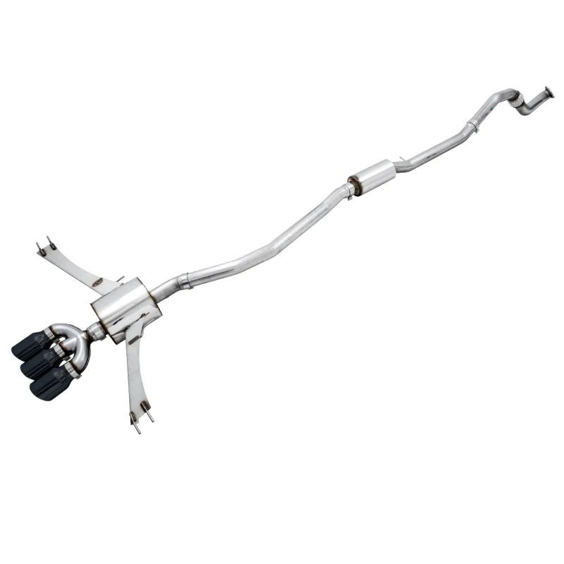 AWE Touring Edition 3-inch stainless steel exhaust system with triple Diamond Black tips for 2017-2020 Honda Civic Si.