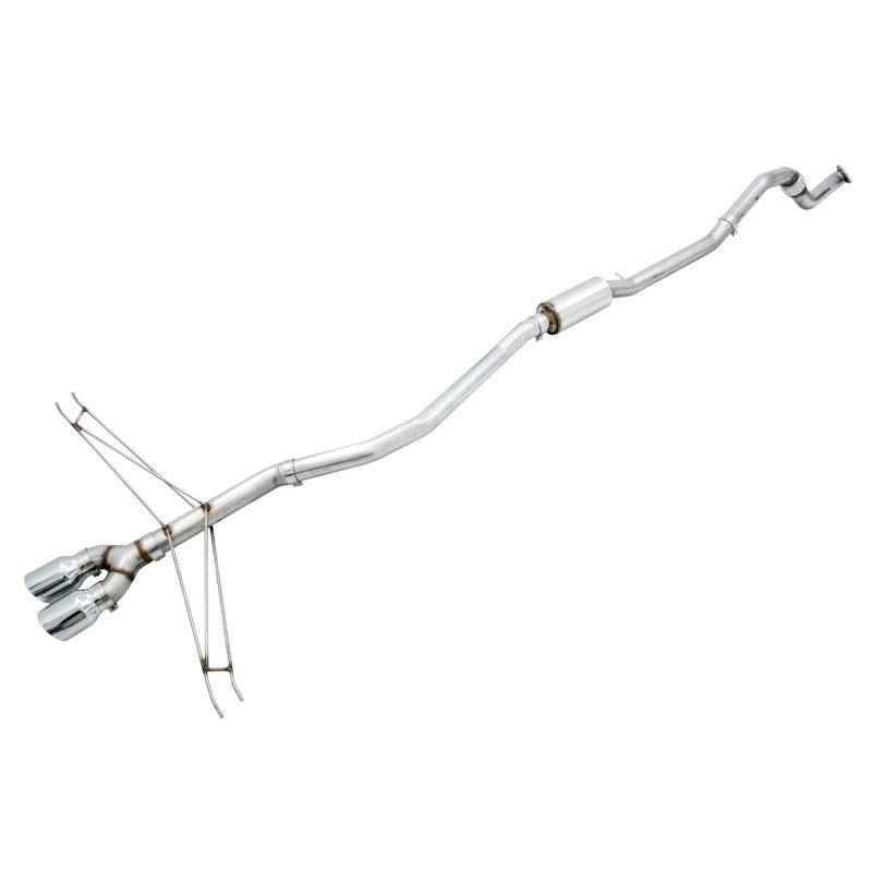 AWE Track Edition cat-back exhaust system for 2017-2020 Honda Civic Si with dual 4.5-inch chrome silver tips.