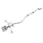 AWE Touring Edition downpipe-back exhaust for FK8 Civic Type R featuring triple 4.5-inch chrome silver slash-cut tips.