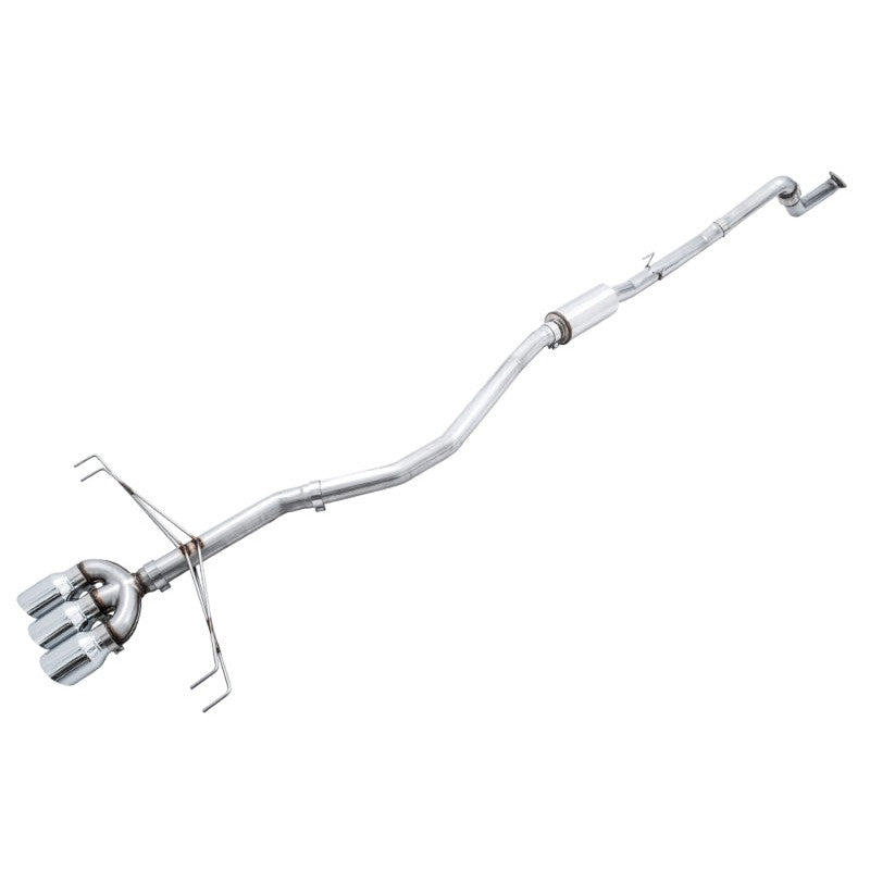 AWE Track Edition T304L stainless steel exhaust system with triple 4.5 inch chrome silver tips for Honda Civic Type R.
