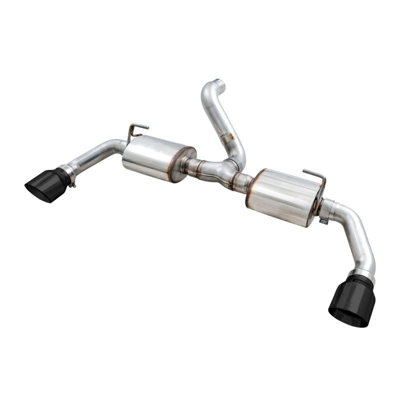 AWE Tread Edition dual axle-back exhaust with 4.5 inch Diamond Black tips for 2018-2025 Jeep Wrangler JL