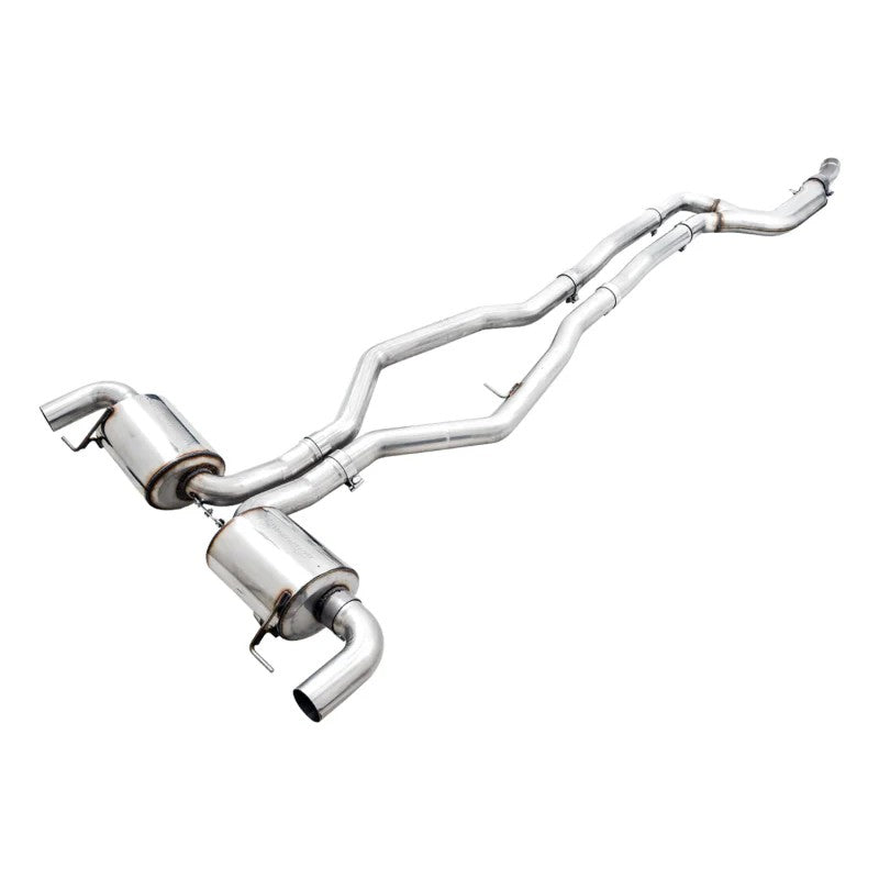 AWE Touring Edition non-resonated dual 3-inch T304L stainless steel exhaust system for BMW M340i and M440i.