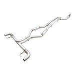 AWE Track Edition T304L stainless steel exhaust system with mid-pipe resonators for BMW M340i and M440i.