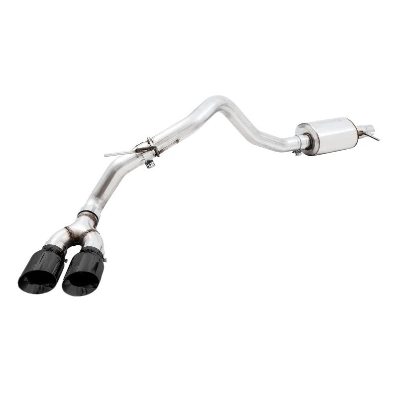 AWE 0FG Cat-Back Exhaust for Ford Ranger with dual Diamond Black tips and high-clearance BashGuard rock guard.