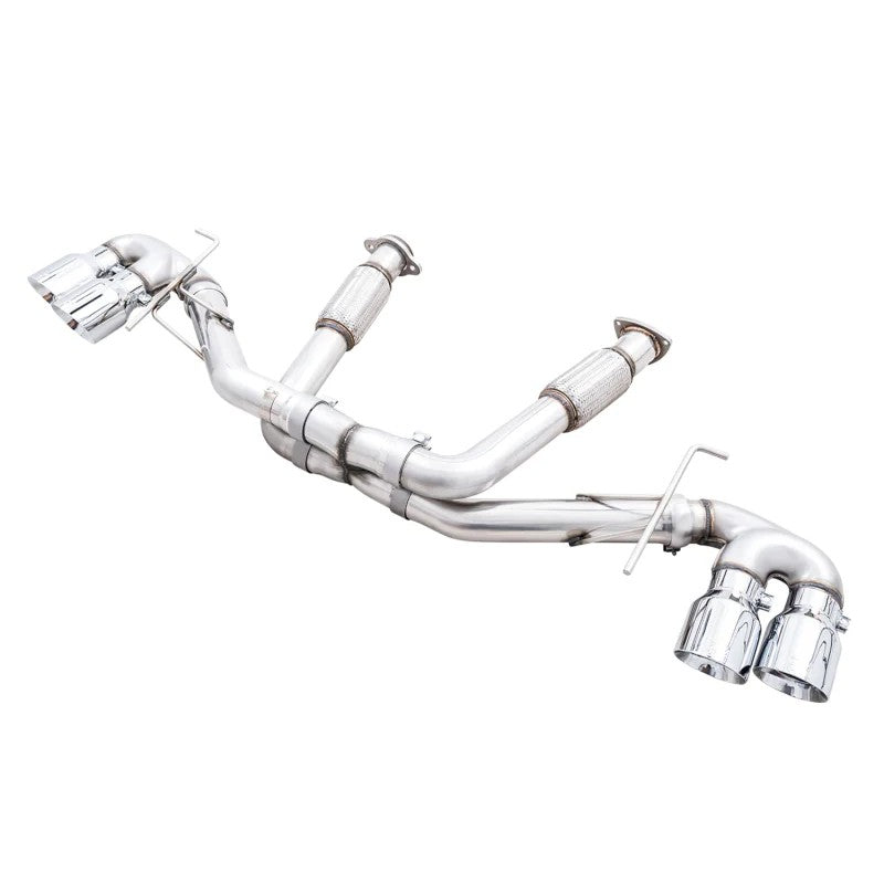 AWE Track Edition stainless steel exhaust with quad 4.5-inch double-walled chrome silver tips for Corvette C8