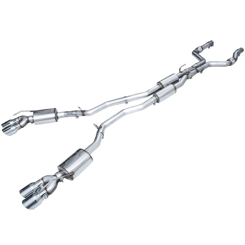 AWE Touring Edition stainless steel catback exhaust with quad 4.5-inch chrome silver tips for 2020-2026 Ford Explorer ST.