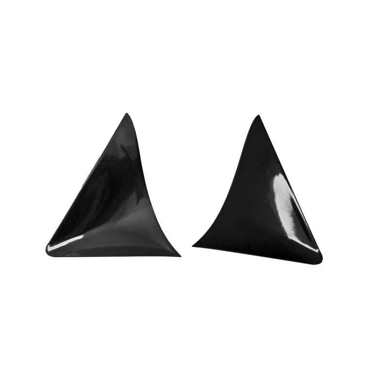 A pair of black AWE Tuning Foiler wind diffusers for 2020-2026 Toyota GR Supra mirror trim.