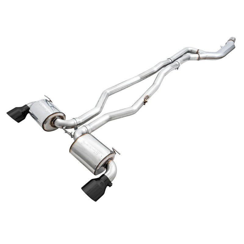 AWE Touring Edition non-resonated exhaust system with 5-inch diamond black tips for 2020-2026 Toyota GR Supra
