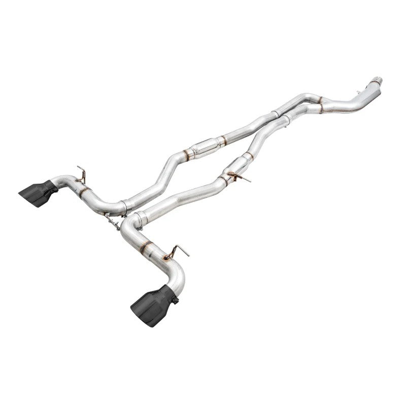 AWE Resonated Track Edition Exhaust for Toyota GR Supra with 5-inch double-walled Diamond Black tips