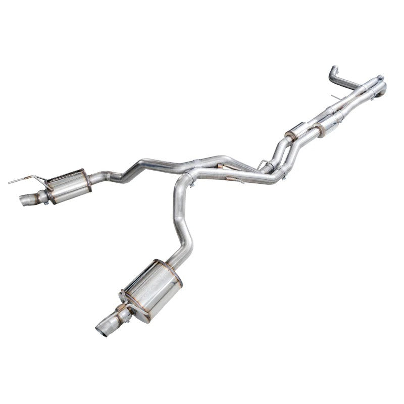 AWE Tuning 0FG Dual Exit Exhaust System for 2021+ Cadillac Escalade 6.2L designed to reuse OE tips