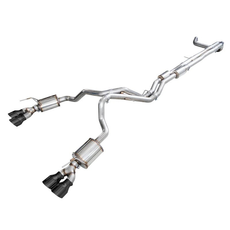 AWE Tuning 0FG dual exit cat-back exhaust system with 5-inch diamond black tips for Cadillac Escalade ESV.