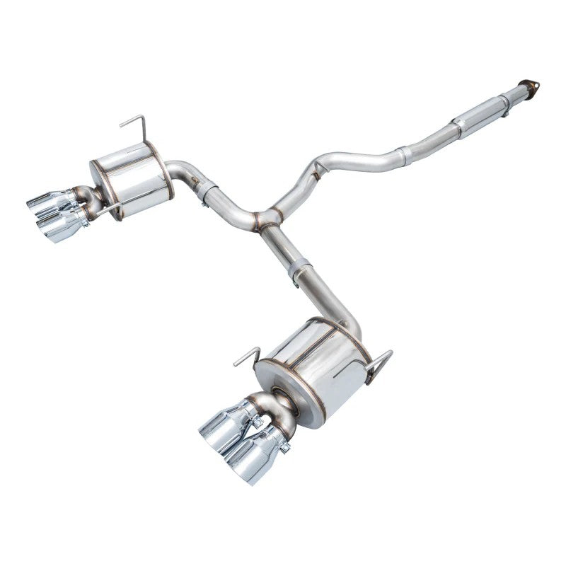 AWE Tuning Touring Edition cat-back exhaust system for 2022-2025 Subaru WRX with quad chrome silver tips
