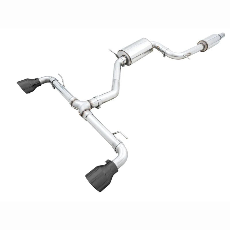 AWE Tuning Touring Edition cat-back exhaust with 5-inch double-walled diamond black tips for Volkswagen GTI MK8.