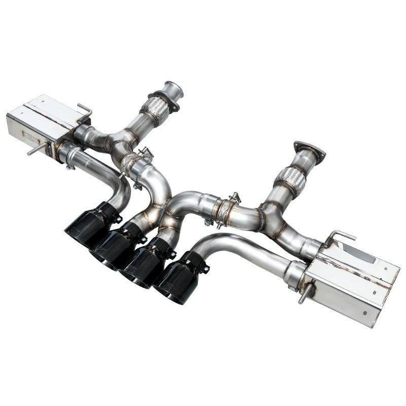 AWE SwitchPath cat-back exhaust with quad 4.5-inch diamond black slash-cut tips for 2023-2026 Corvette Z06.