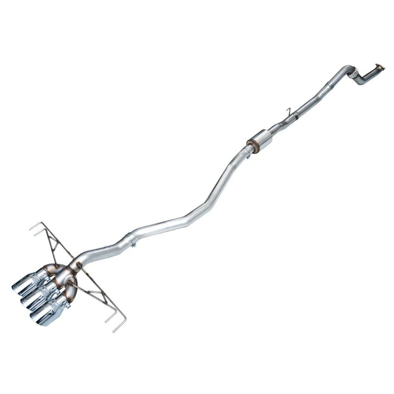 T304L stainless steel 3-inch Track Edition exhaust for Honda Civic Type R with triple 4.5-inch chrome silver tips.