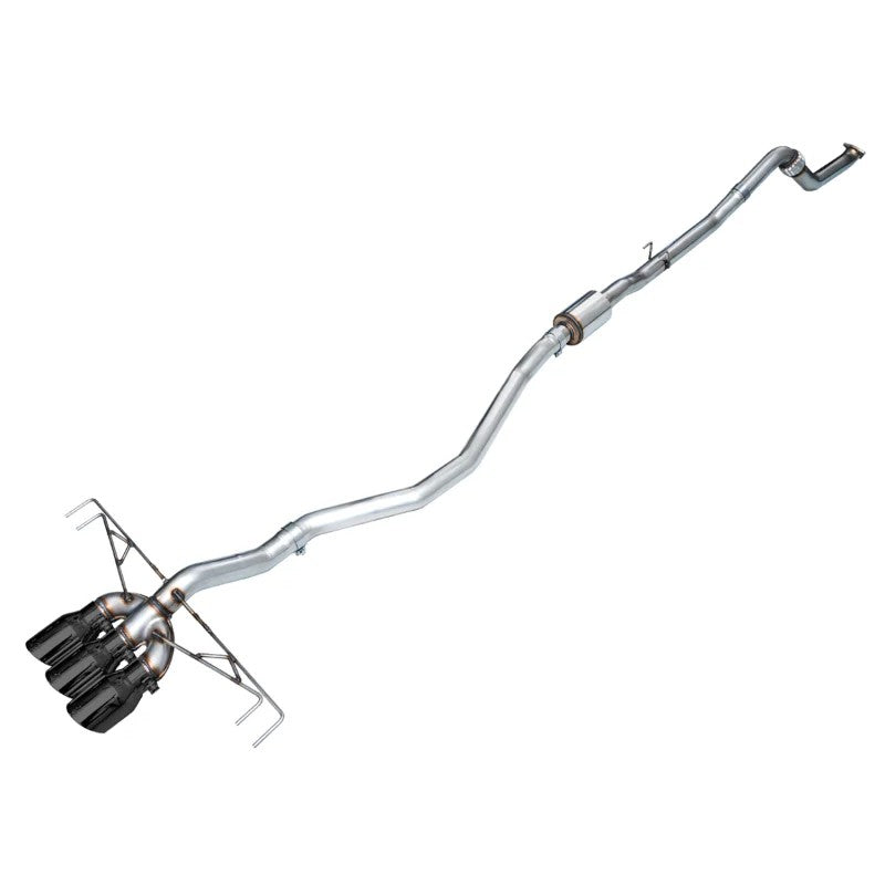 AWE Track Edition T304L stainless steel exhaust system for Honda Civic Type R FL5 with triple diamond black tips.