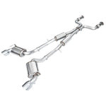 AWE Touring Edition dual 3-inch cat-back exhaust for Nissan Z RZ34 with 5-inch chrome silver tips and resonated X-pipe.