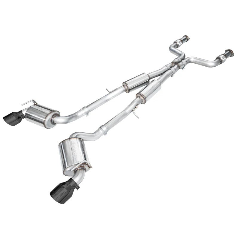 AWE Tuning Touring Edition cat-back exhaust system for Nissan Z with 3-inch T304L piping and dual diamond black tips.