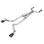 AWE Track Edition dual 3-inch cat-back exhaust system for Nissan Z with 5-inch Diamond Black slash-cut tips.