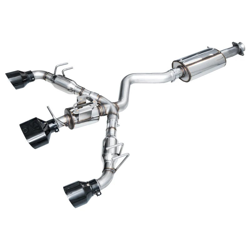 AWE Touring Edition exhaust system for 2023-2026 Toyota GR Corolla with triple Diamond Black tips.