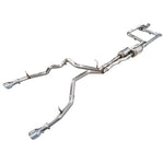 AWE Tuning 0FG stainless steel dual cat-back exhaust with 5-inch chrome silver tips for 2025 Ram 1500 RHO.
