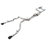 AWE Tuning 0FG dual rear exit cat-back exhaust for 2025 Ram 1500 RHO with 5-inch Diamond Black tips and X-pipe