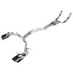 AWE SwitchPath cat-back exhaust system with T304L stainless steel piping and diamond black tips for Audi RS6 and RS7.