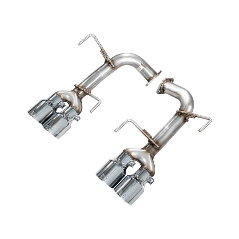 AWE Track Edition axle-back exhaust system with quad 4-inch chrome silver tips for 2022-2025 Subaru WRX.