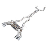 AWE SwitchPath dual 3-inch catback exhaust with quad 4.5-inch Chrome Silver slash-cut tips for CT5-V Blackwing