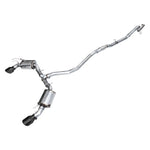 AWE Touring Edition catback exhaust system with T304L stainless steel piping and dual 5-inch diamond black tips.
