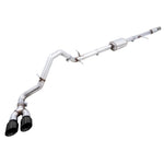 AWE 0FG Cat-Back dual side-exit exhaust system with 3-inch stainless steel piping and 5-inch Diamond Black tips.