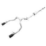 AWE Tuning 0FG Cat-Back exhaust system with 3-inch T304L stainless steel piping and dual Diamond Black tips.