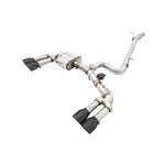 AWE SwitchPath cat-back exhaust system for Audi S3 featuring 102mm quad Diamond Black double-walled tips.