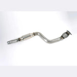 AWE Tuning T304L stainless steel resonated performance downpipe for Audi B8 2.0T models.