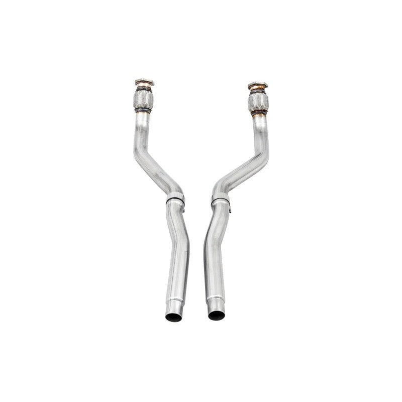 AWE Tuning T304L stainless steel non-resonated downpipes for Audi 3.0T S4, S5, A6, and A7 models.