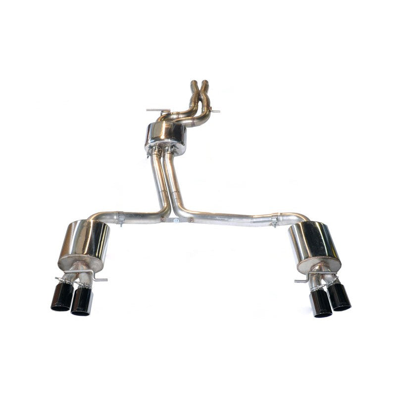 AWE Touring Edition exhaust system with quad 90mm diamond black tips for Audi S5 3.0T