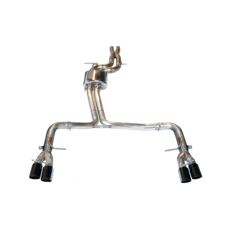 AWE Track Edition Exhaust system for Audi S5 with T304L stainless steel piping and quad 102mm Diamond Black tips