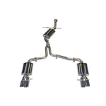 AWE Touring Edition quad-outlet exhaust with four 90mm polished silver slash-cut tips for 2009-2016 Audi A4.