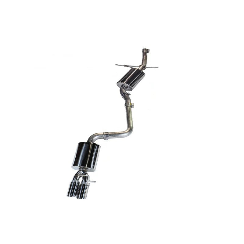 AWE Tuning Touring Edition single-outlet exhaust system with dual 90mm Diamond Black slash-cut tips for Audi A5 2.0T.