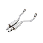AWE T304L stainless steel resonated downpipes for 2010-2018 Audi S4, S5, A6, and A7 3.0T.