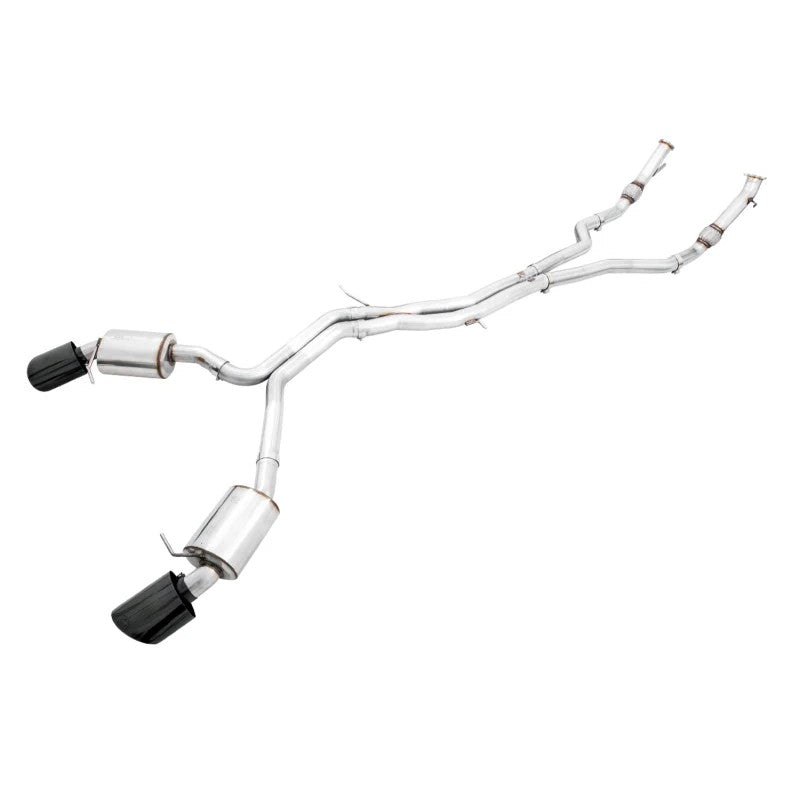 AWE Non-Resonated Touring Edition exhaust system with 180mm diamond black oval tips for B9.5 Audi RS5