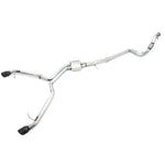 AWE Track Edition cat-back exhaust system with 102mm Diamond Black tips and 3-inch downpipe for 2017-2018 Audi A4 B9.