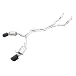 AWE Tuning Touring Edition Non-Resonated Exhaust featuring Diamond Black RS-style oval tips and T304L stainless piping.