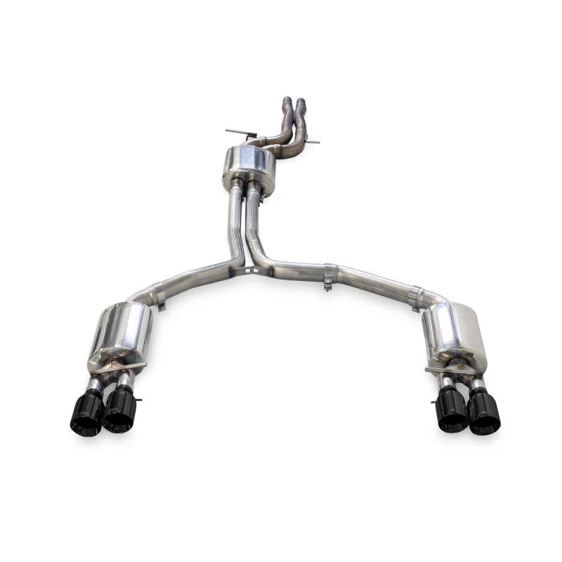 AWE Tuning Touring Edition exhaust system with quad 102mm Diamond Black tips for 2016-2018 Audi A6 Quattro.